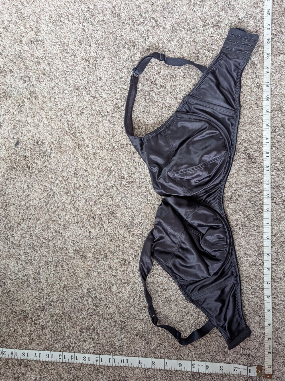 Frederick's of Hollywood Black Satin Full-Coverage Bra